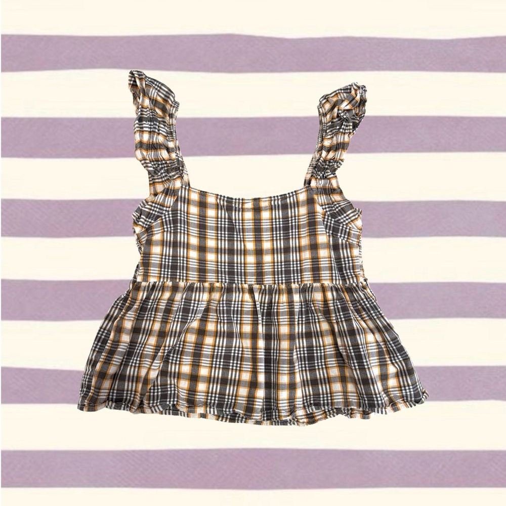 Afends Plaid Babydoll Top